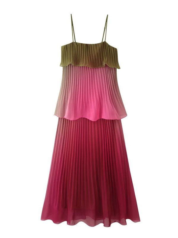 praevik spaghetti pleated maxi dress 15