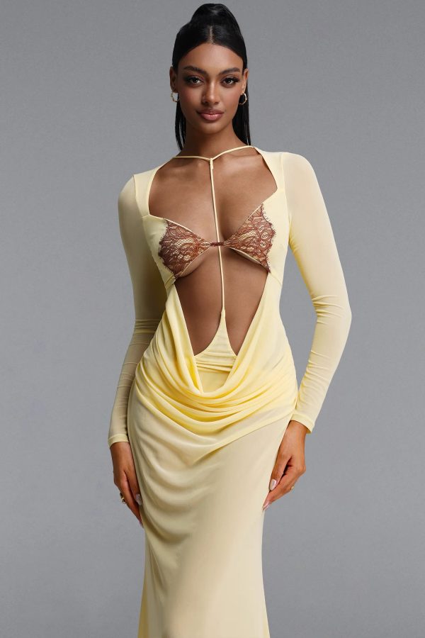 presley cutout lace spliced knit maxi dress 12
