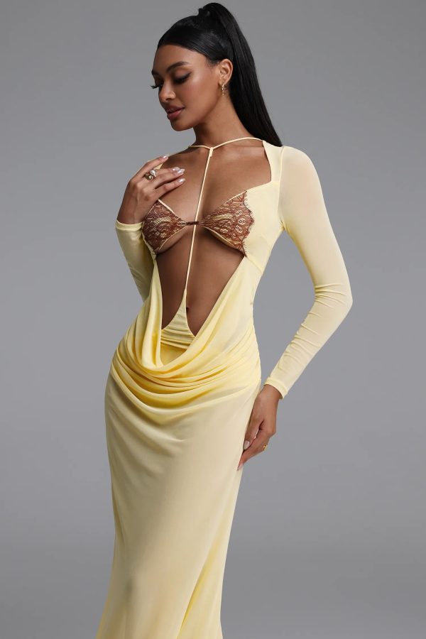presley cutout lace spliced knit maxi dress 14