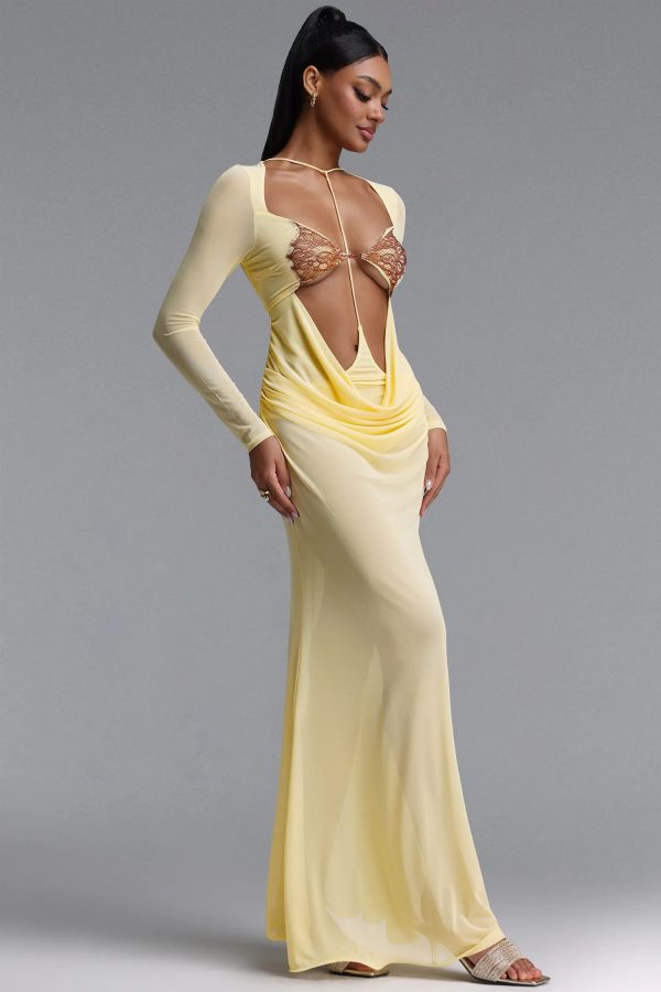 presley cutout lace spliced knit maxi dress 15