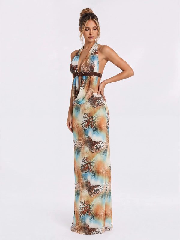 qyronel cowl neck leopard skirt set 12