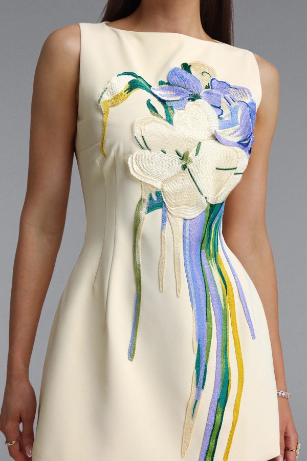rotte floral embroidery a line woven mini dress 13