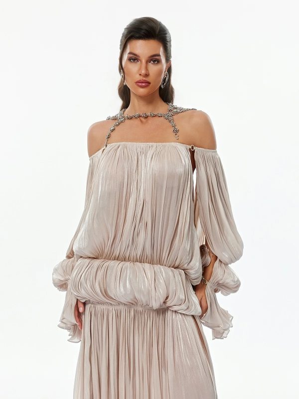 salyxen off shoulder split maxi dress 13