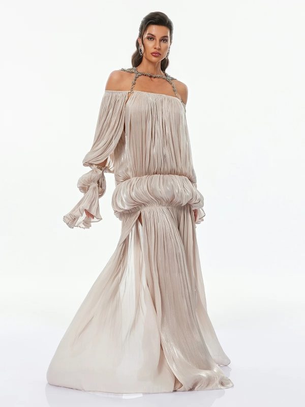 salyxen off shoulder split maxi dress 15