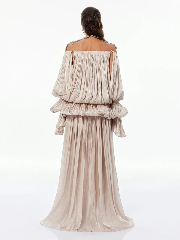 salyxen off shoulder split maxi dress 16