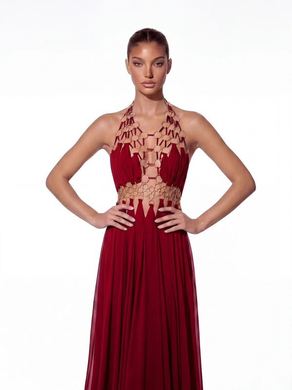 sevionx backless cutout maxi dress in wine 12