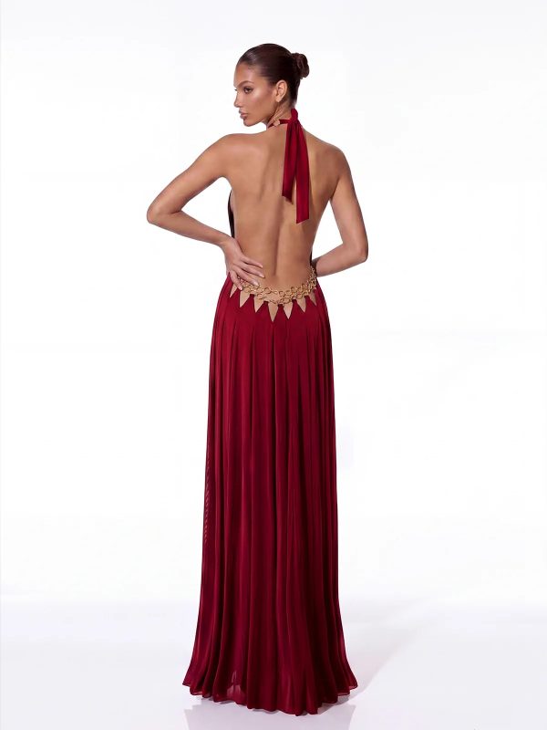 sevionx backless cutout maxi dress in wine 13