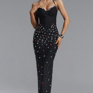 simone luxury halter rhinestone bandage maxi dress 11