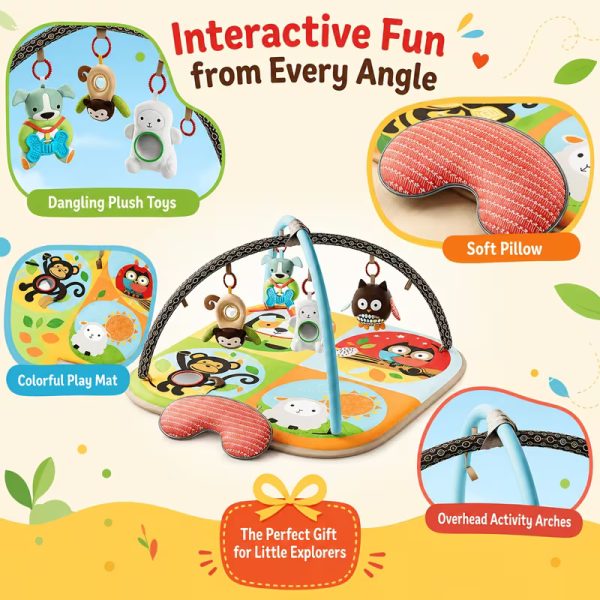 soft padded dog activity play gym mat with hanging toys 14