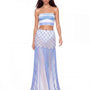 trevianx fringe crystal mesh skirt 11