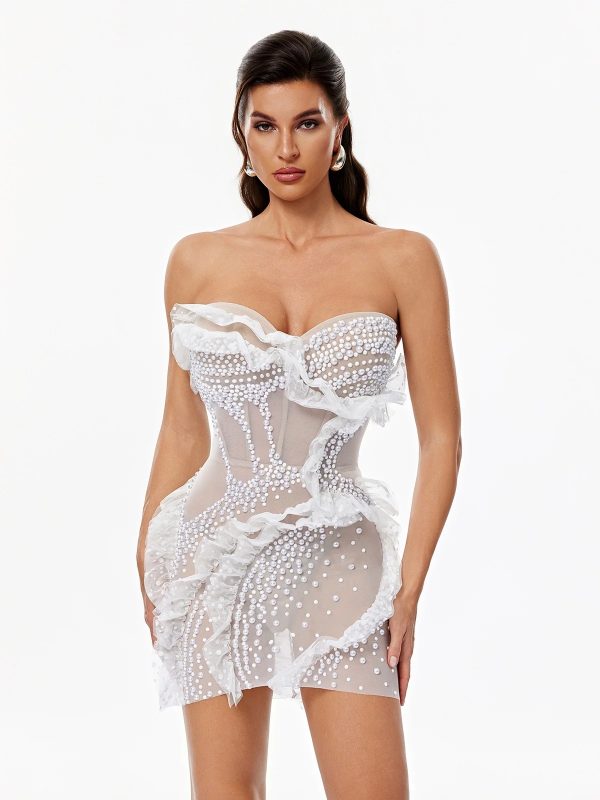 tyrelune strapless pearl mesh mini dress 13