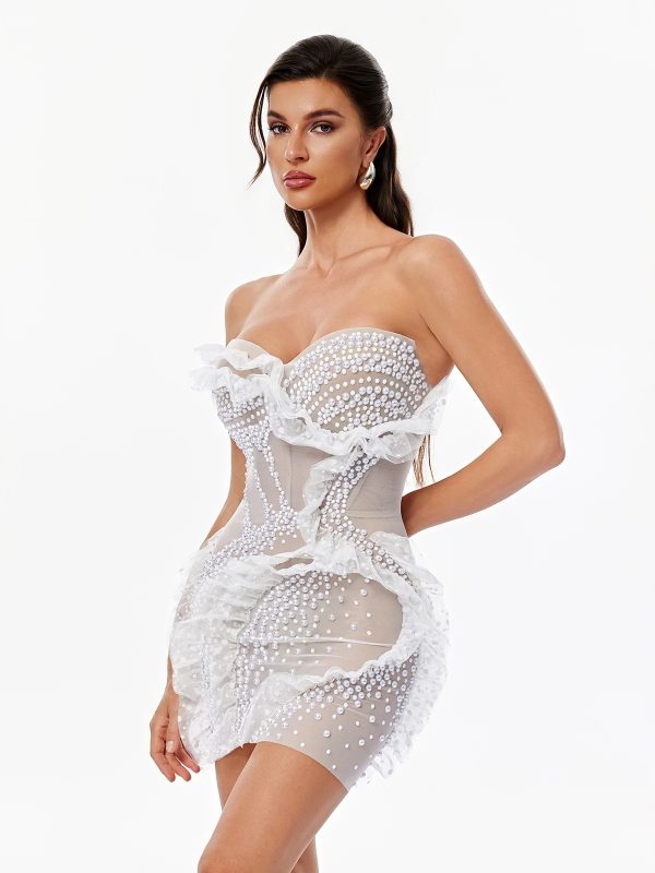 tyrelune strapless pearl mesh mini dress 15