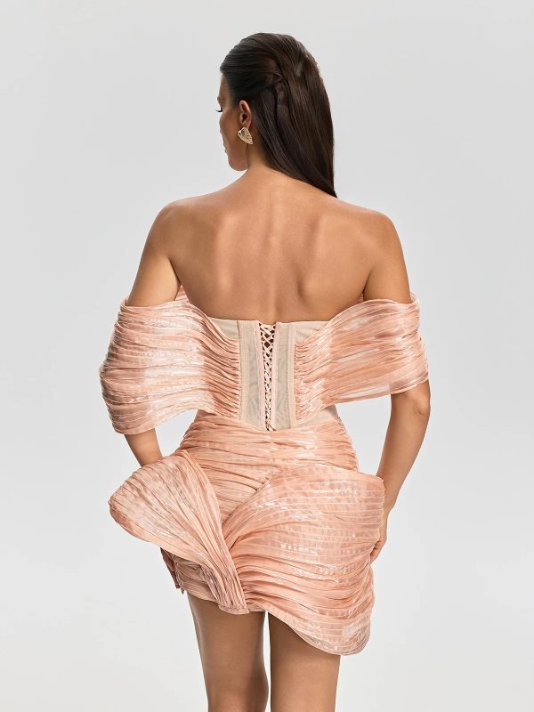 urylin off shoulder ruched mini dress 16