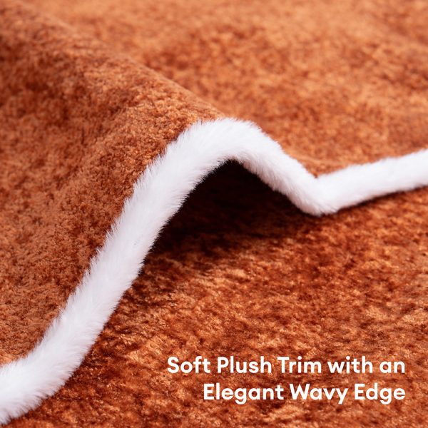 waterproof plush velvet contrast wavy edge couch cover 21