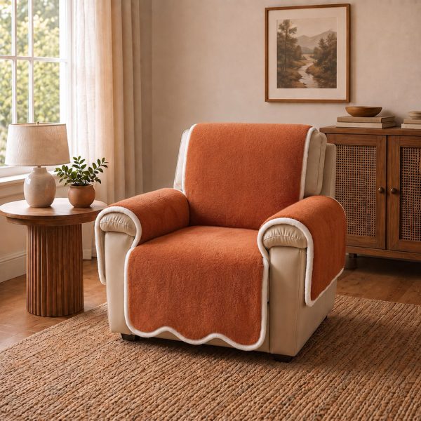waterproof plush velvet contrast wavy edge couch cover 37