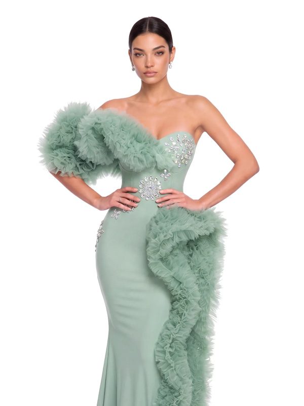 zynaris one shoulder crystal tulle maxi dress 12