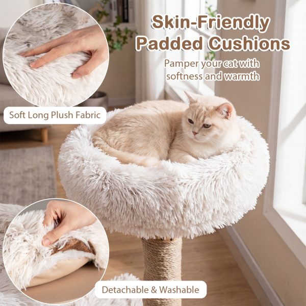 40 luxury modern cat tree with 2 padded perches 15