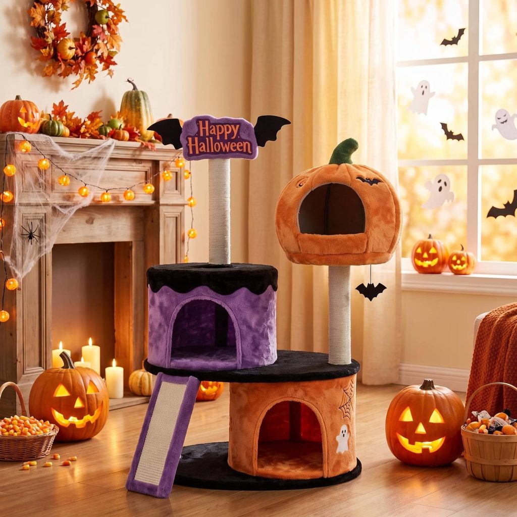 43 gothic cat tree with hiding condos & scratching post 11