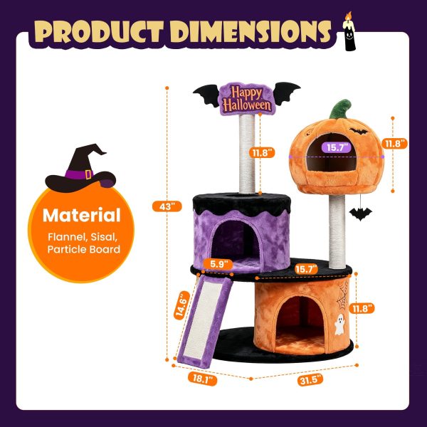 43 gothic cat tree with hiding condos & scratching post 18