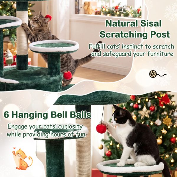50 christmas cat tree with 2 condos & sisal scratching post 15