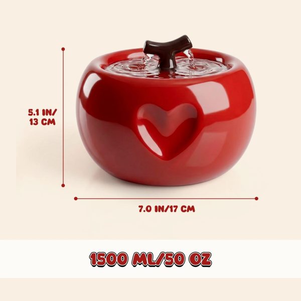 50oz love apple cat water fountain 12