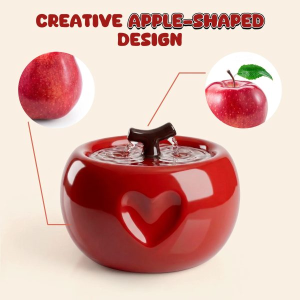 50oz love apple cat water fountain 17