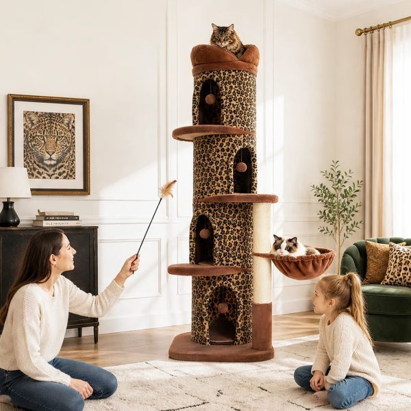 68.5 luxury cat tree tower with 4 condos 13