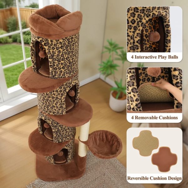 68.5 luxury cat tree tower with 4 condos 14