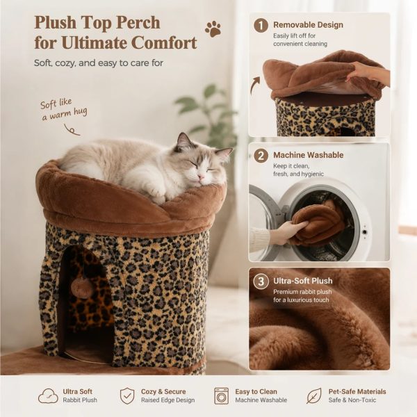 68.5 luxury cat tree tower with 4 condos 19