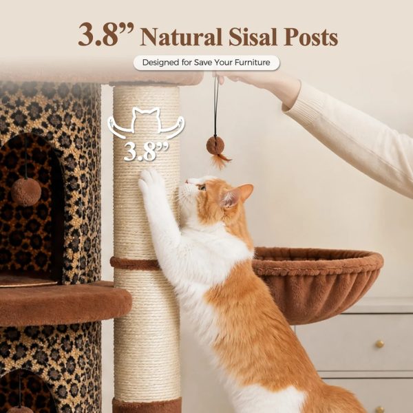 68.5 luxury cat tree tower with 4 condos 20