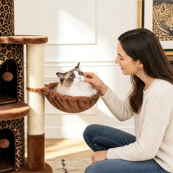 68.5 luxury cat tree tower with 4 condos 21