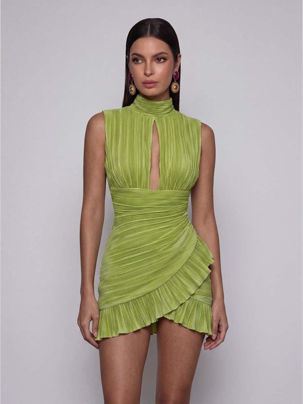avelorn cutout pleated mini dress 12