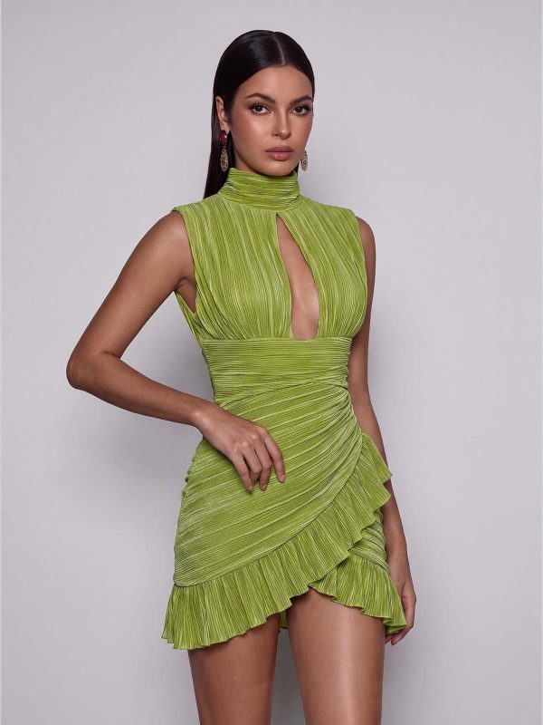 avelorn cutout pleated mini dress 13