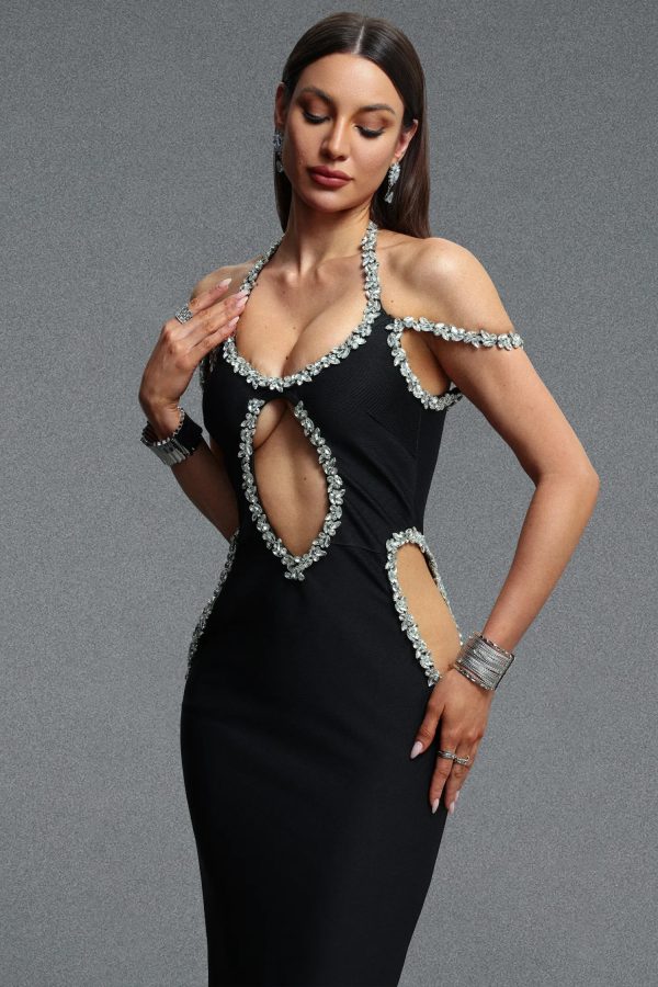 barbara rhinestone embellished bandage maxi dress 14
