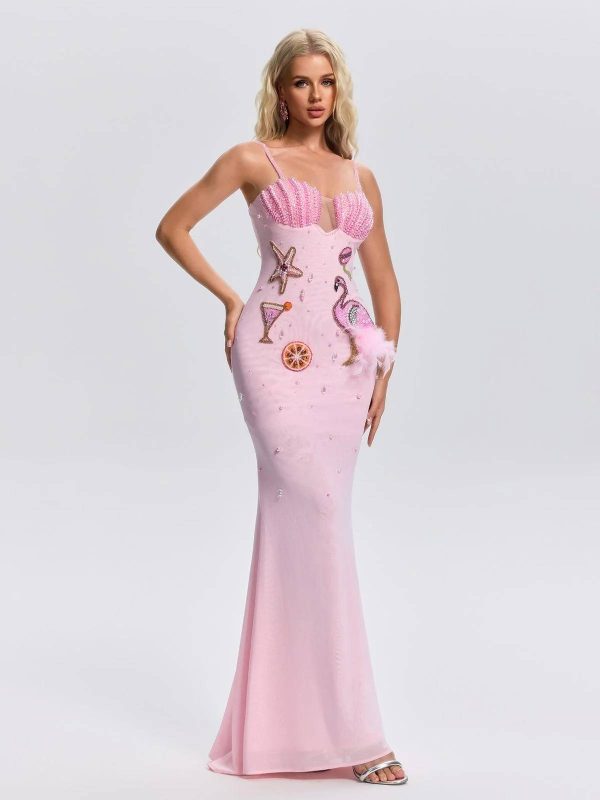 belmira spaghetti rhinestone pearl maxi dress 15