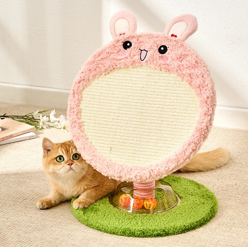 bunny & bear round sisal cat scratcher with track ball 11