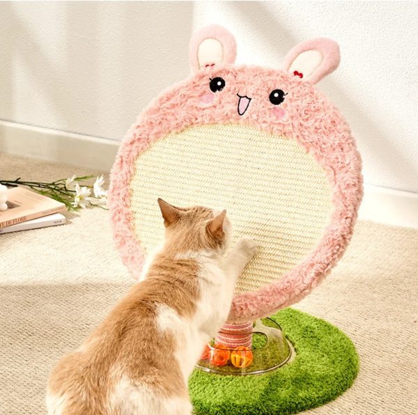 bunny & bear round sisal cat scratcher with track ball 13