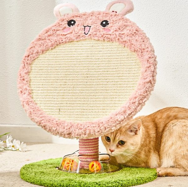 bunny & bear round sisal cat scratcher with track ball 14