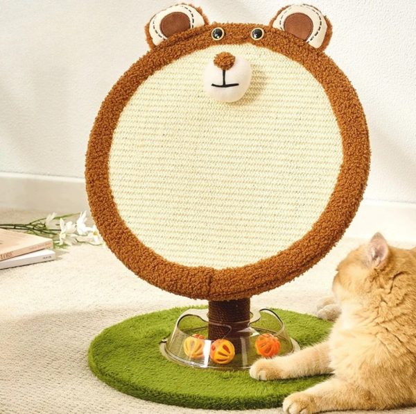 bunny & bear round sisal cat scratcher with track ball 15