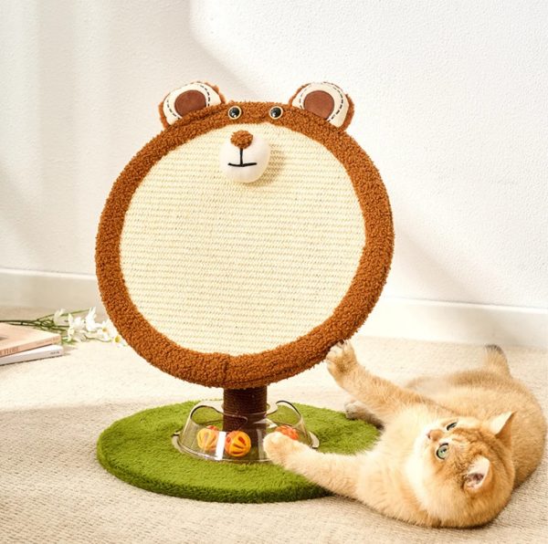 bunny & bear round sisal cat scratcher with track ball 16