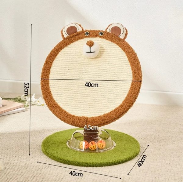 bunny & bear round sisal cat scratcher with track ball 19