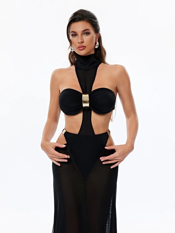 caelum halterneck sheer mesh dress set 13