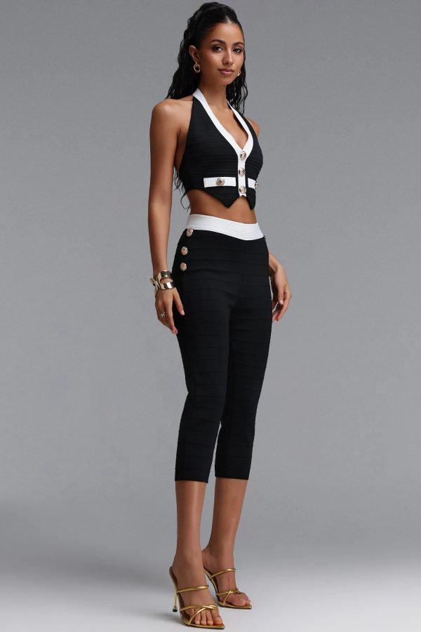 elio bandage halter top skinny pants two piece set 15