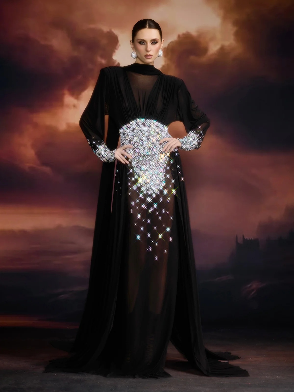 emblyn crystal mesh maxi dress 11
