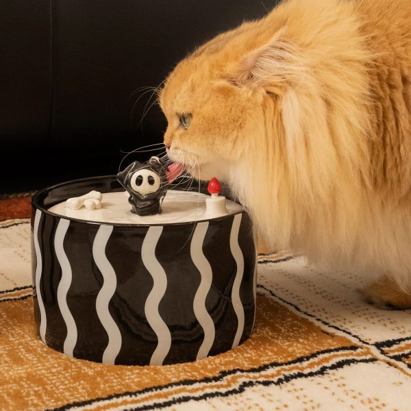 halloween gothic ceramic cat water fountain 22