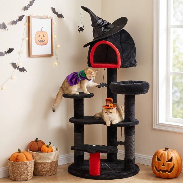 halloween gothic multi level cat tree 13