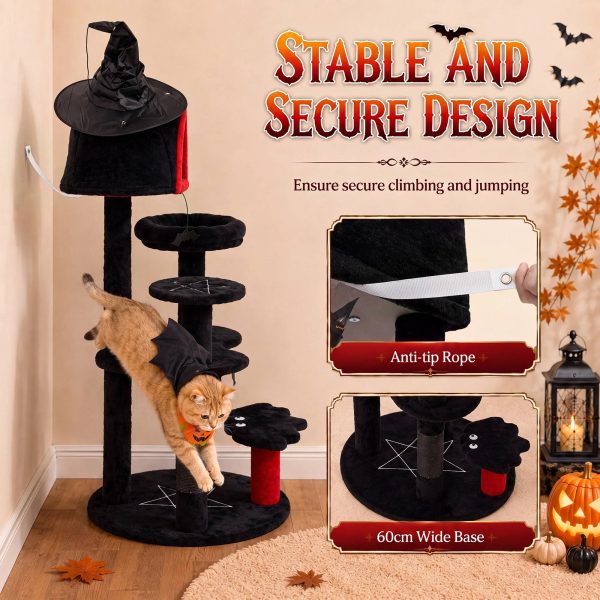halloween gothic multi level cat tree 16