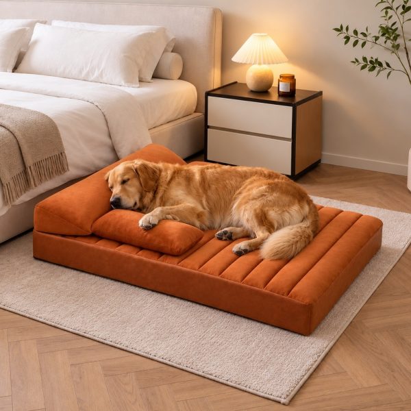 large waterproof orthopedic bolster dog sofa bed 12