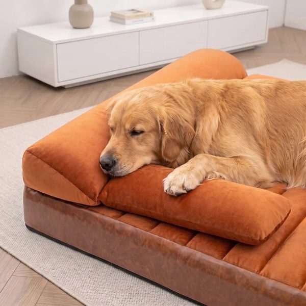 large waterproof orthopedic bolster dog sofa bed 21