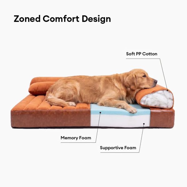large waterproof orthopedic bolster dog sofa bed 23